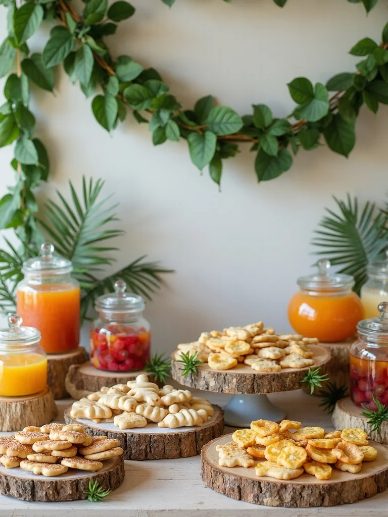 jungle themed treats and beverages