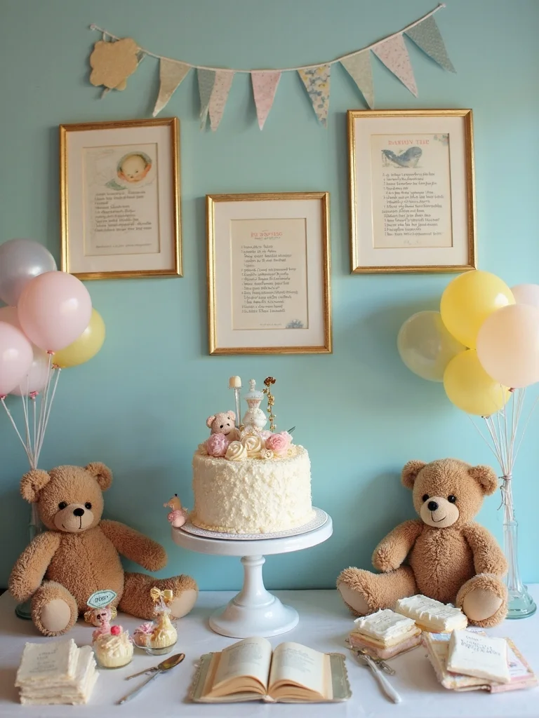 literary baby shower decor