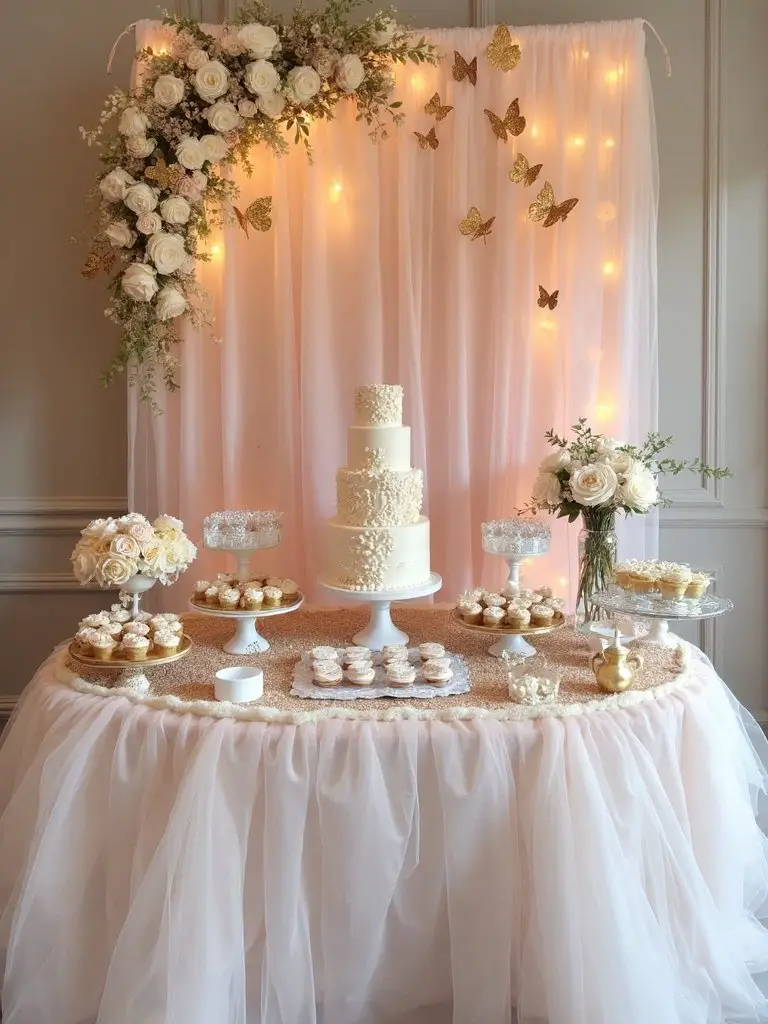 luxurious golden butterfly accents