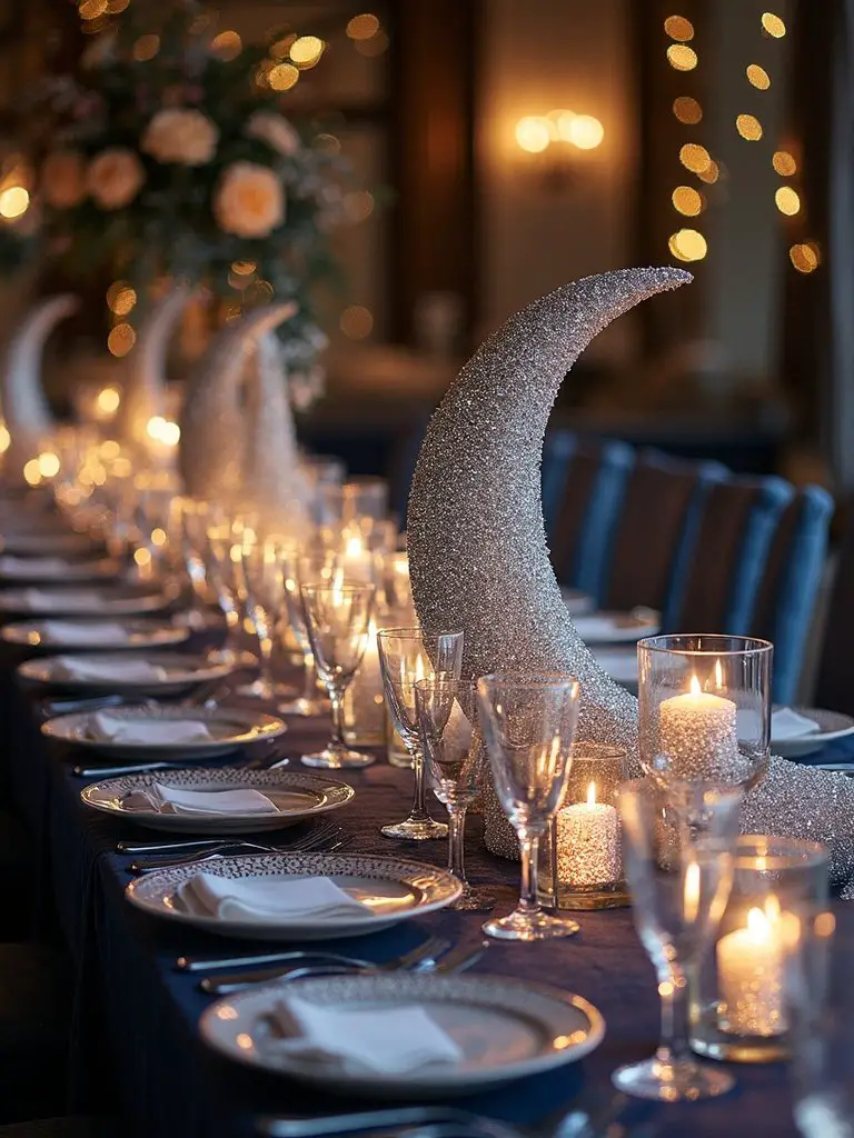 mesmerizing starlit celestial reception centerpieces