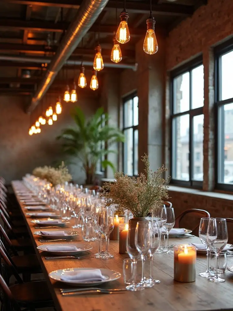 metal industrial wedding decor