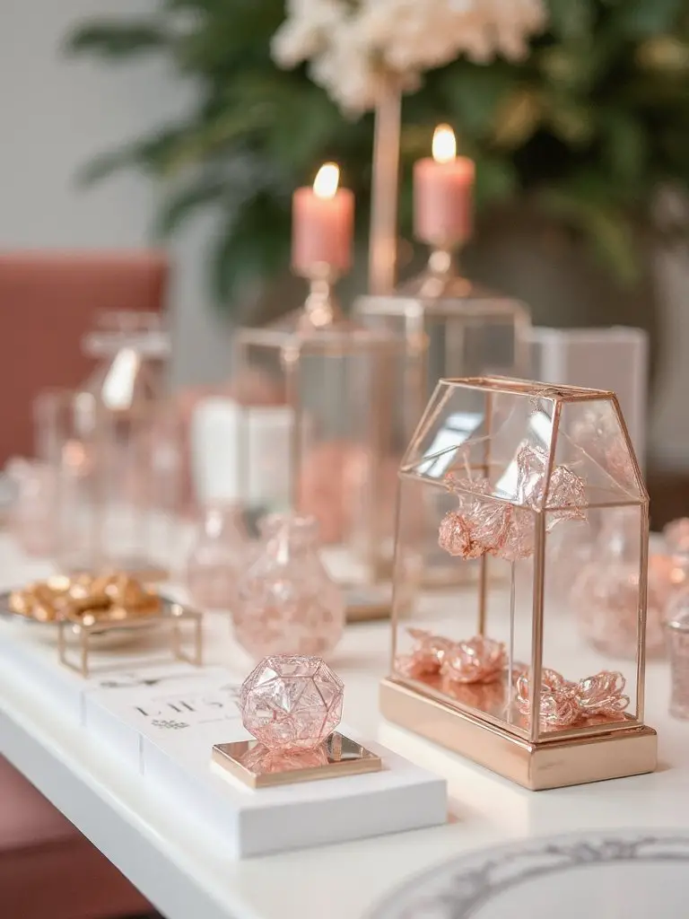 metallic accented sophisticated gift table markers