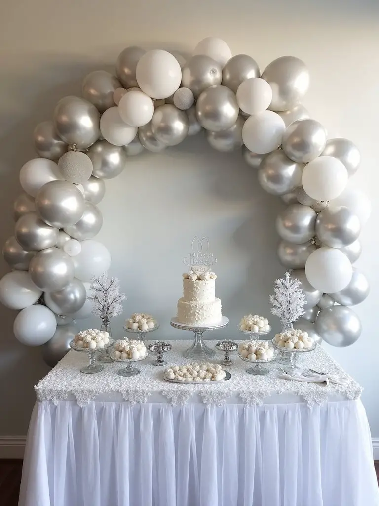 metallic winter balloon garland