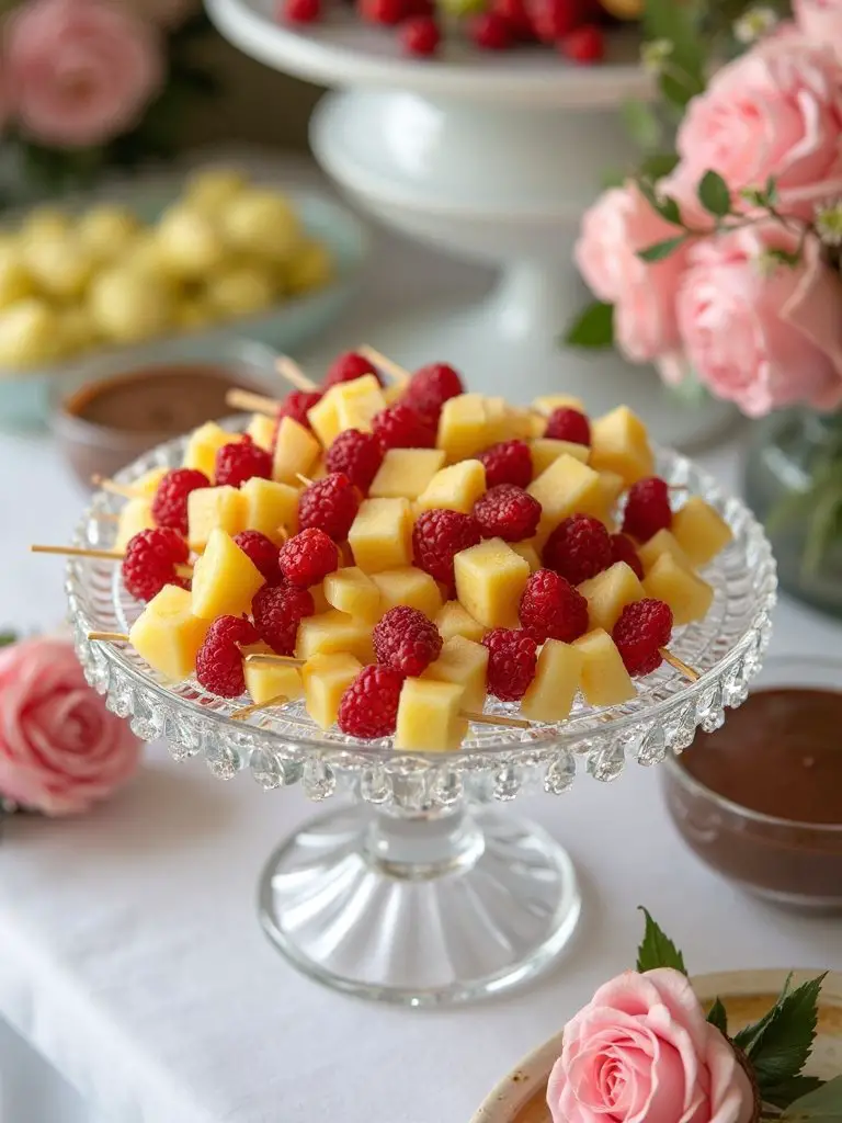 mini fruit kabobs with dips