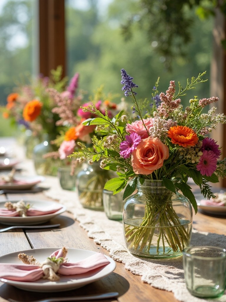 minimalist sustainable green stem arrangements
