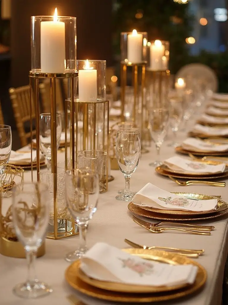 mirrored art deco tablescape glamour