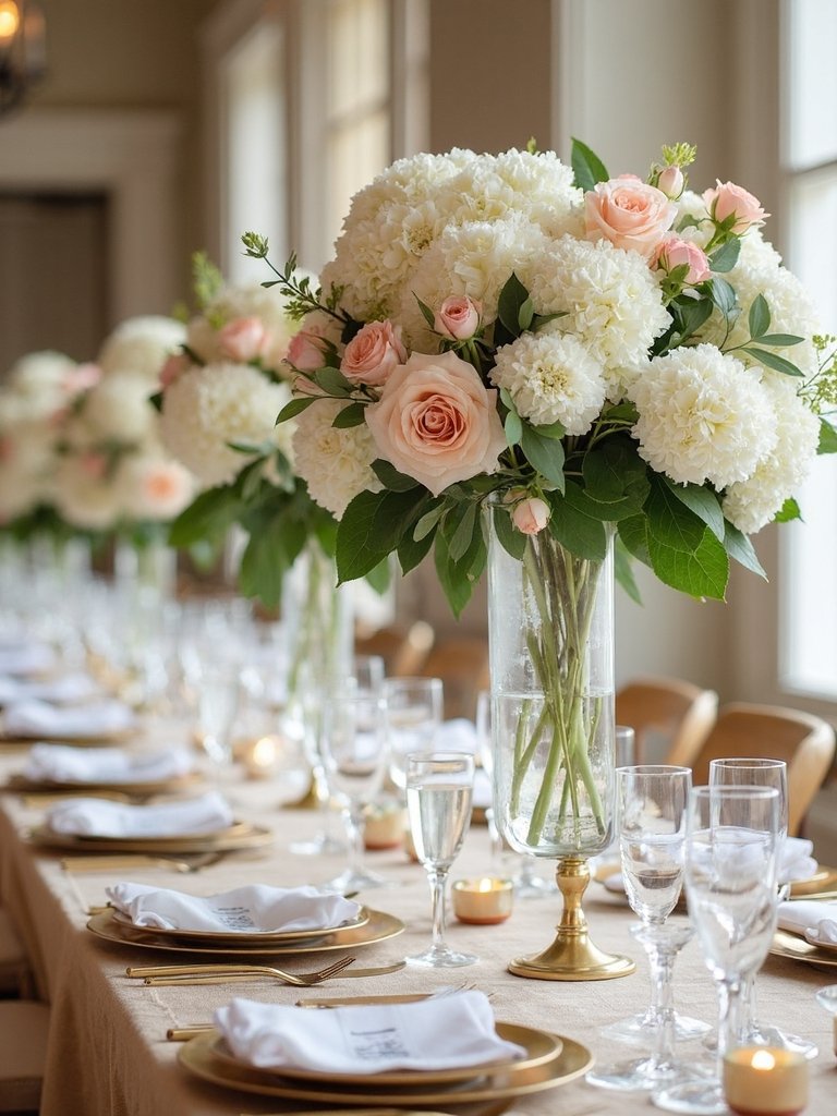 mixed height floral arrangements