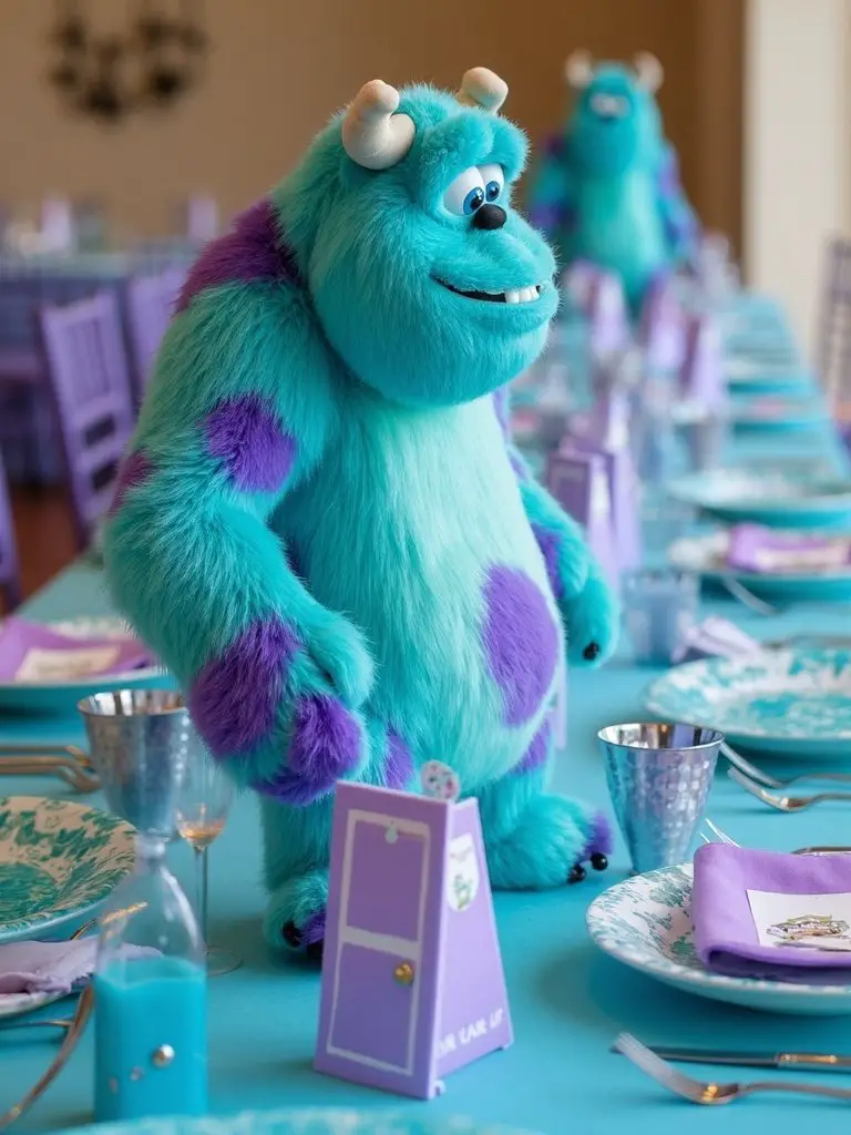 monster themed baby shower settings
