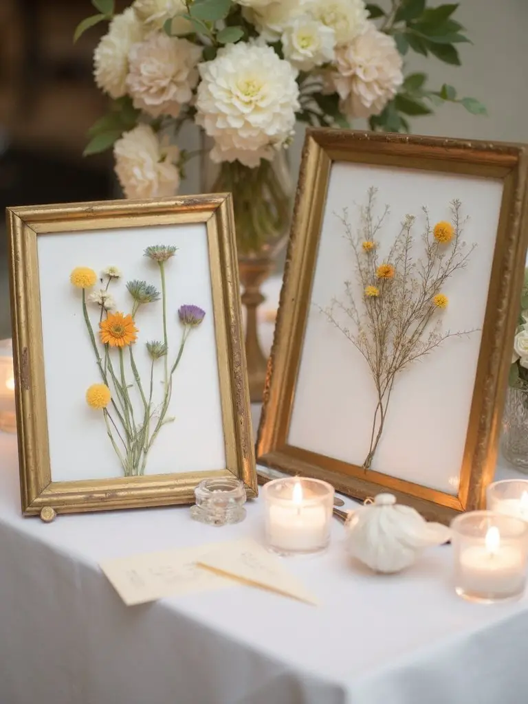 natural floral framed signage