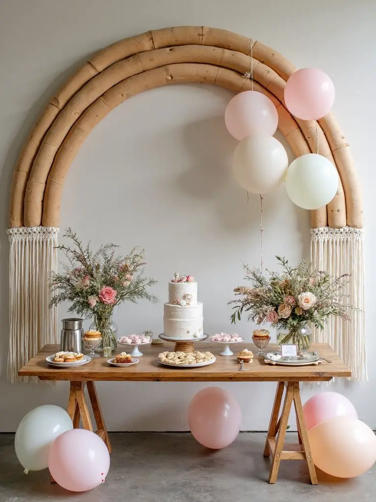 natural wooden rainbow d cor