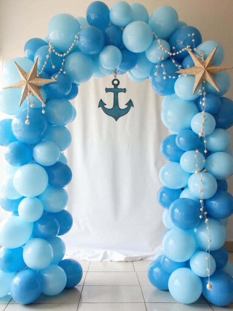nautical themed baby shower entrance