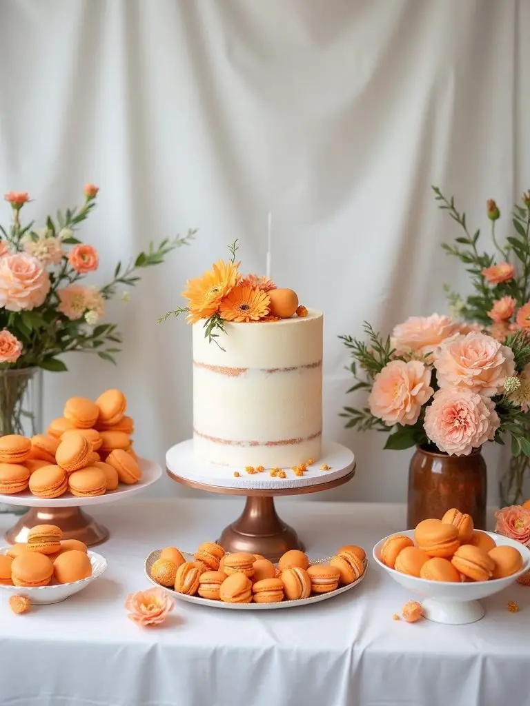 orange themed baby shower menu