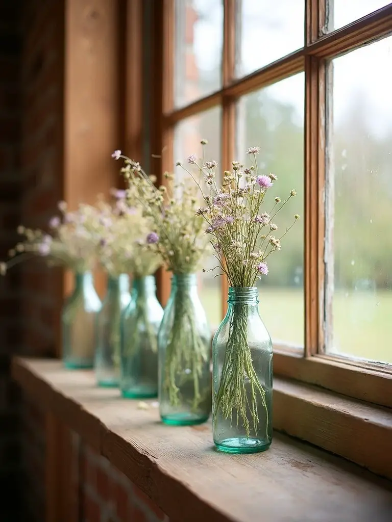 organic integrated botanical window sill displays