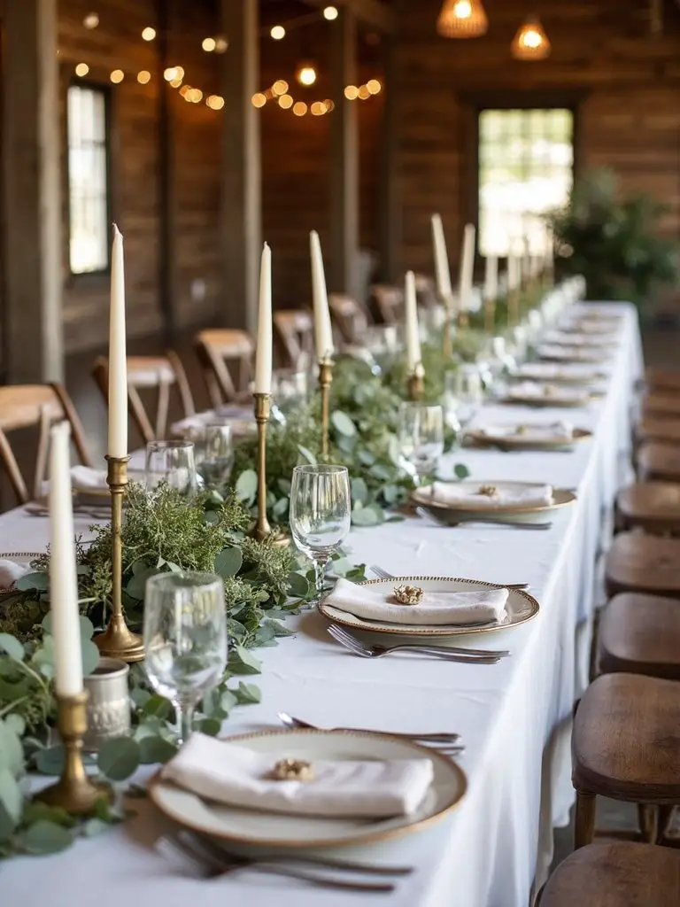 organic minimalist rustic farmhouse tablescape