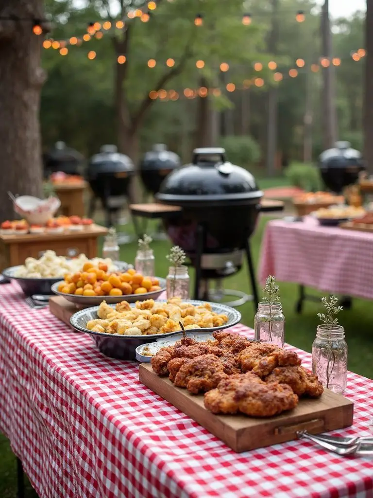 organized bbq station layout