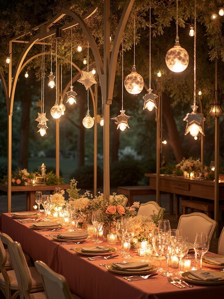 otherworldly celestial metal wedding structures