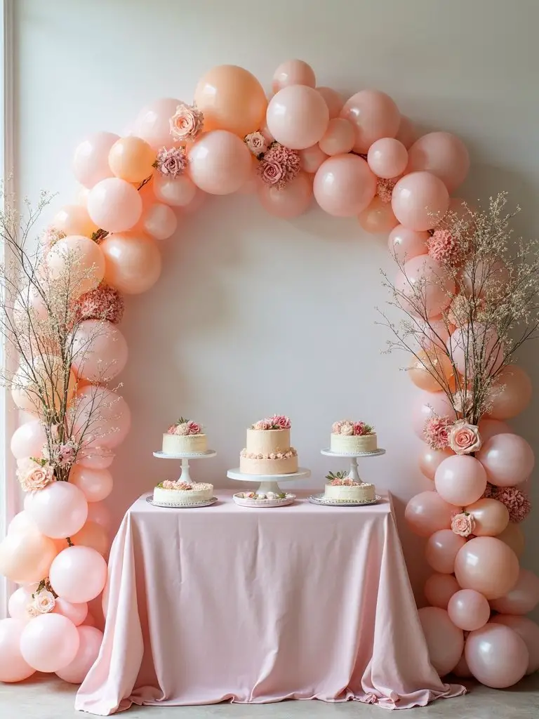 pastel balloon flower garland