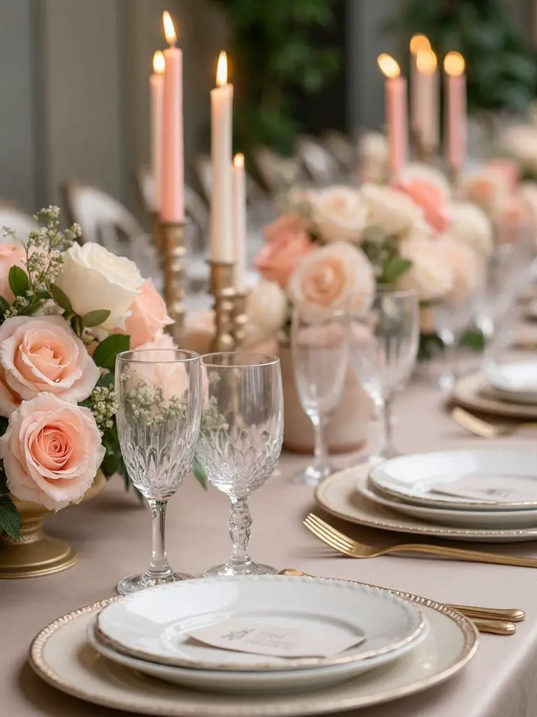 pastel candle groupings create ethereal ambiance