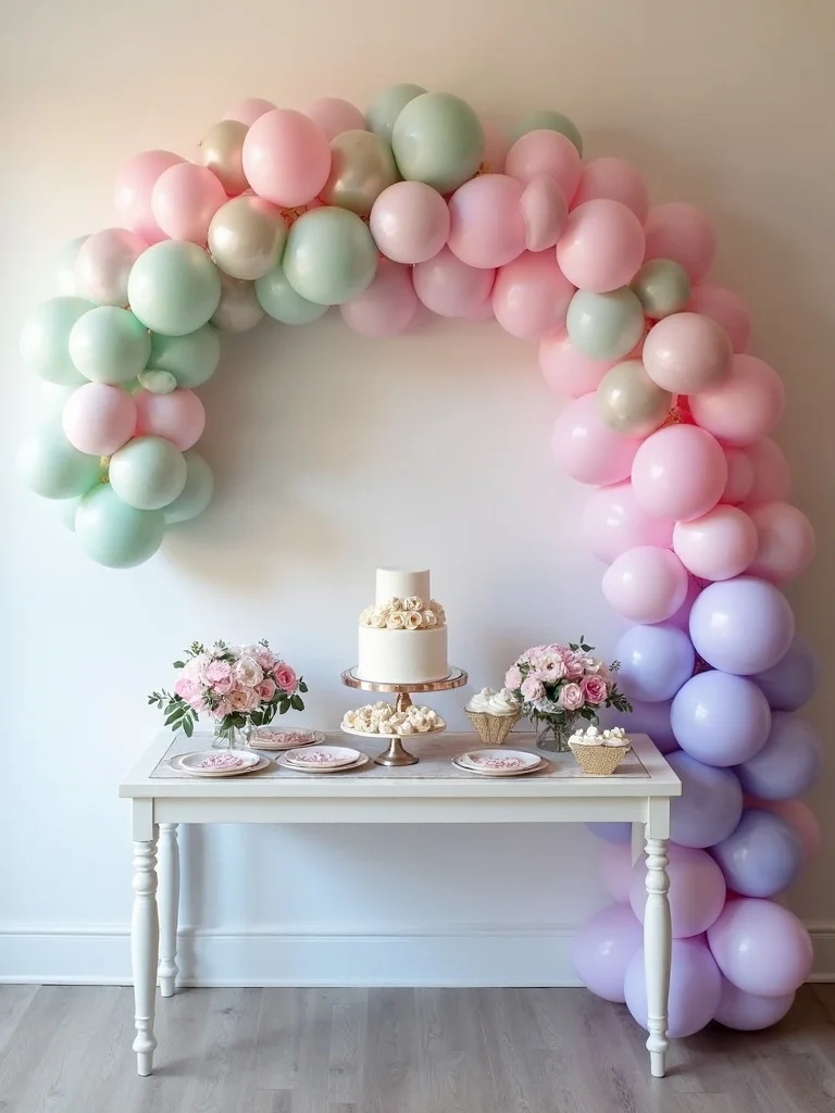pastel ombr balloon garlands