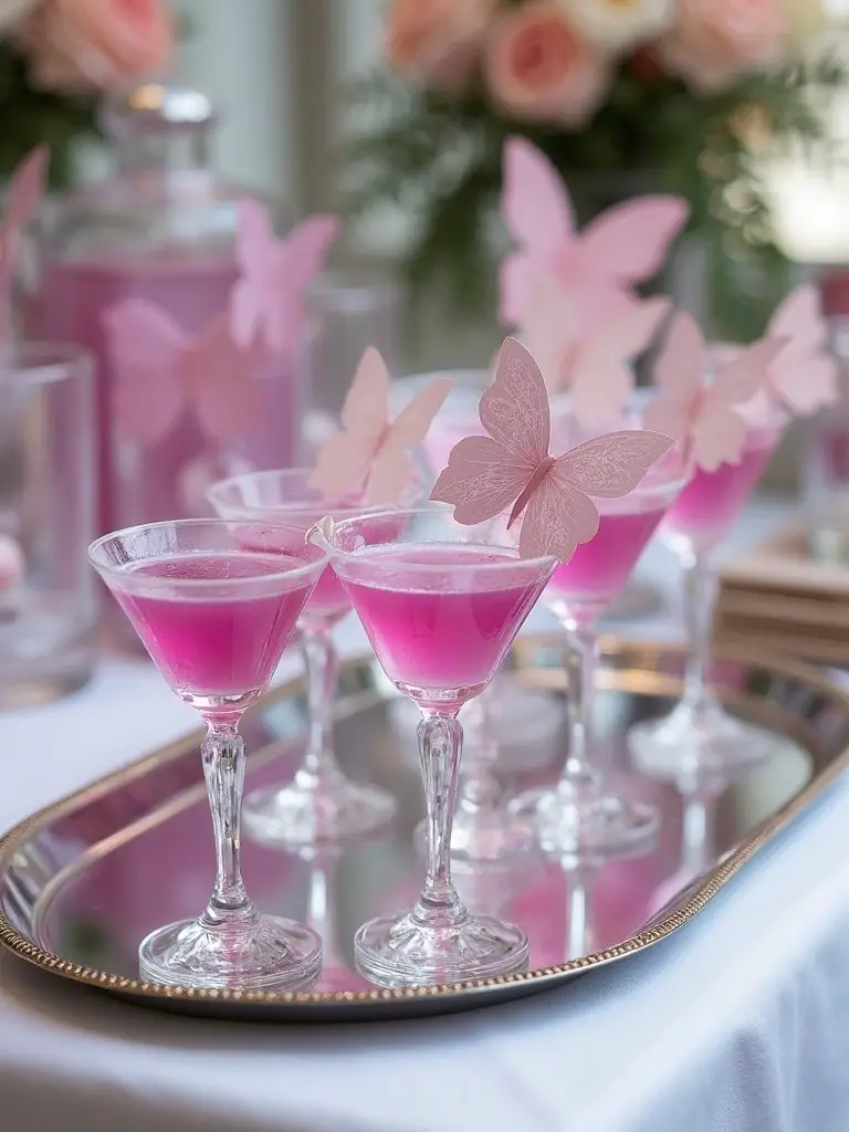 personalized butterfly drink toppers