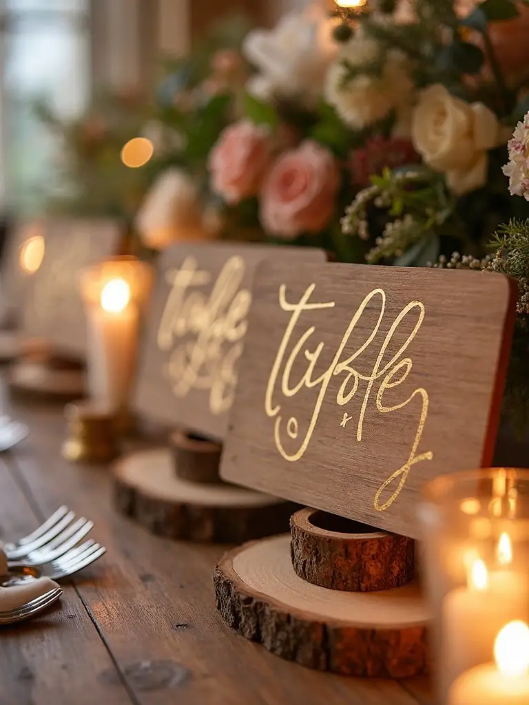 personalized elegant table number markers