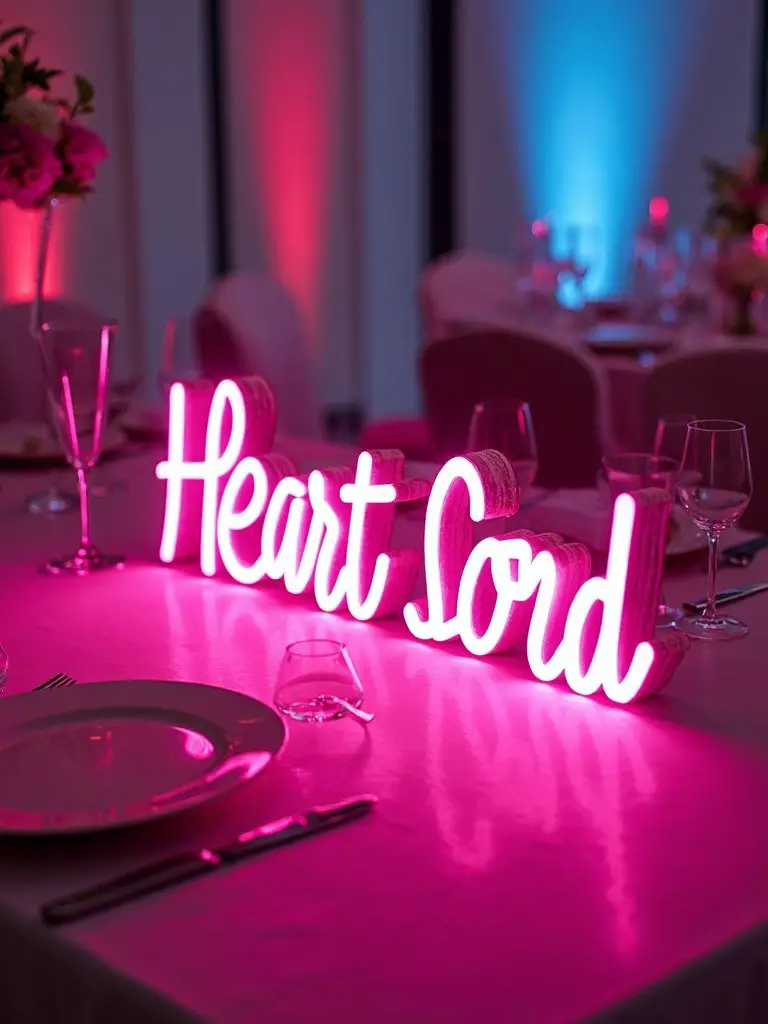 personalized neon wedding sweetheart display