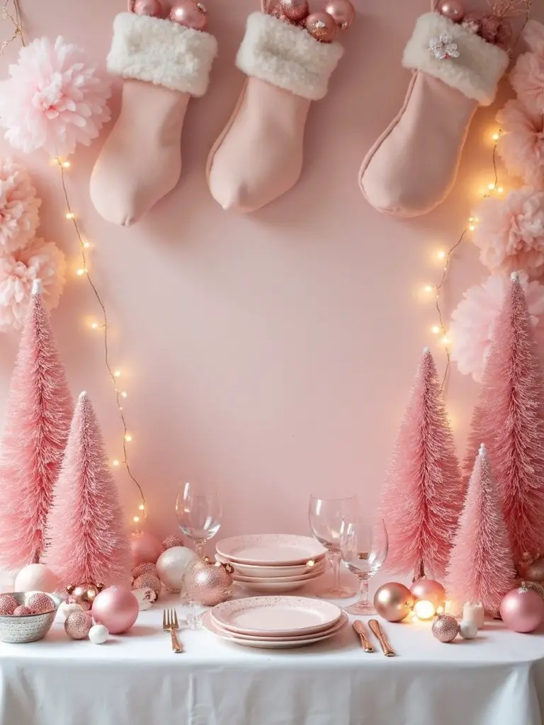 pink christmas baby shower