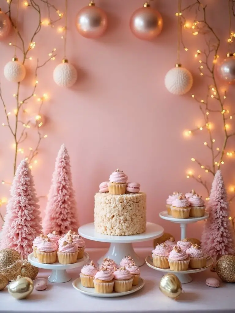 pink winter wonderland desserts