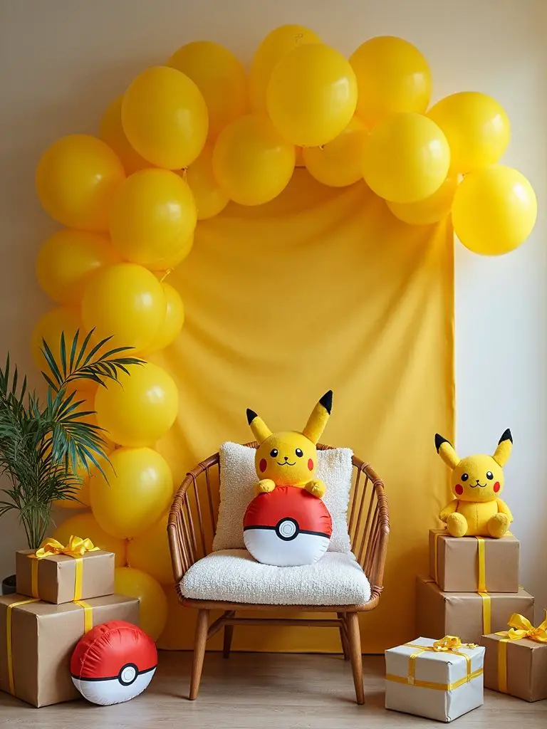 pokemon themed gift opening area
