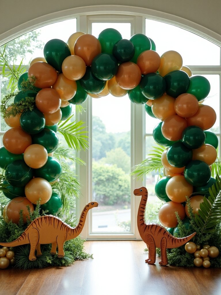prehistoric themed balloon entrance