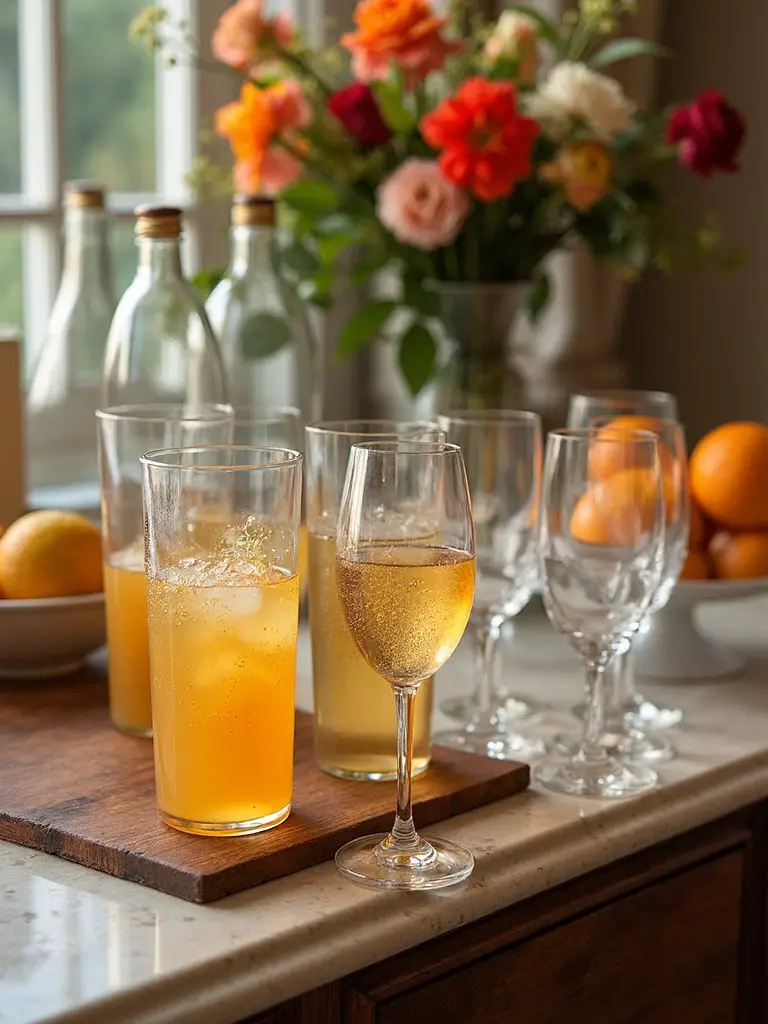prosecco bar with garnishes