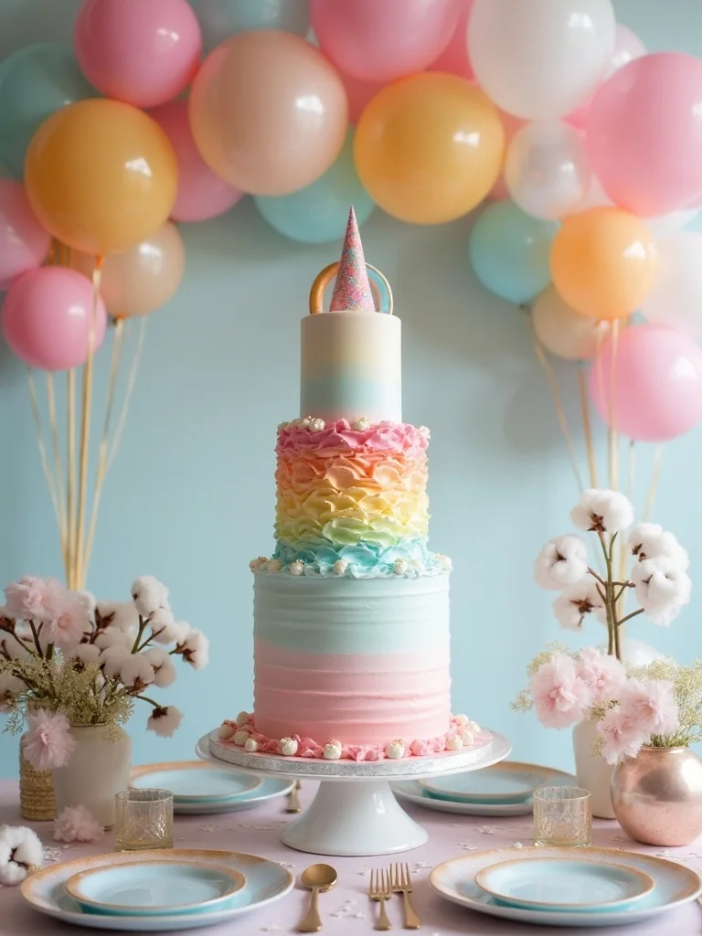 rainbow dreams cake centerpiece