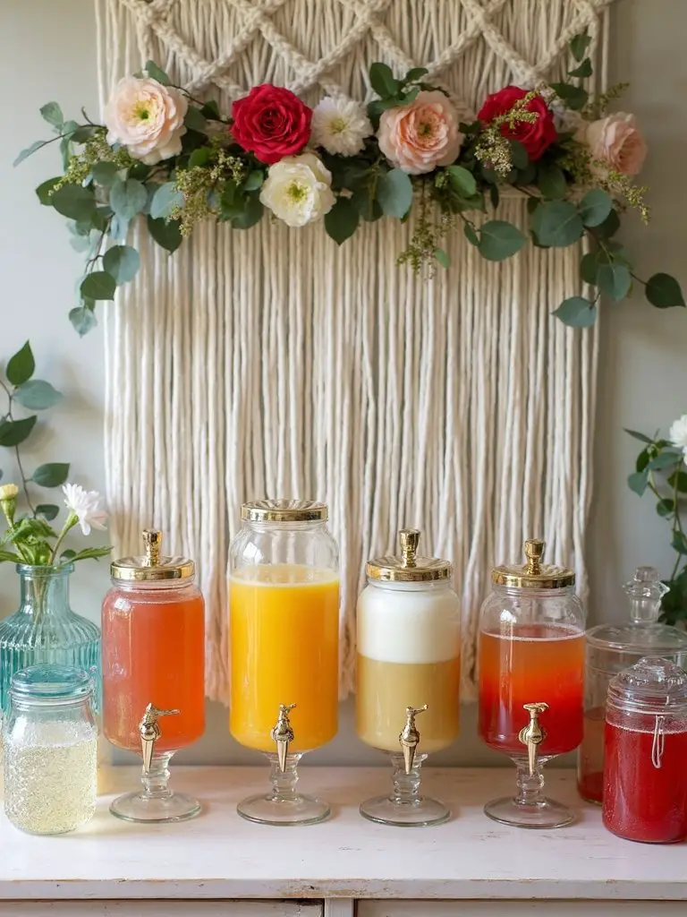 rainbow drink station setup