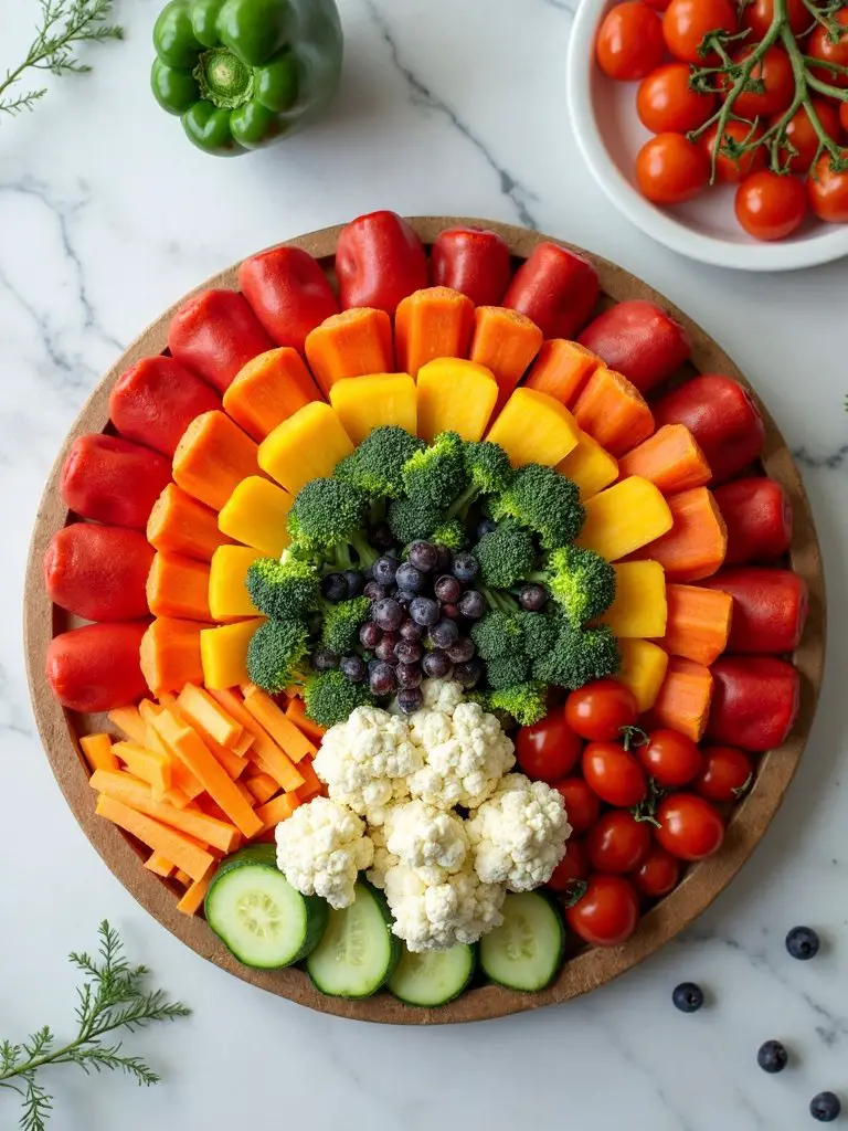rainbow veggie display ideas
