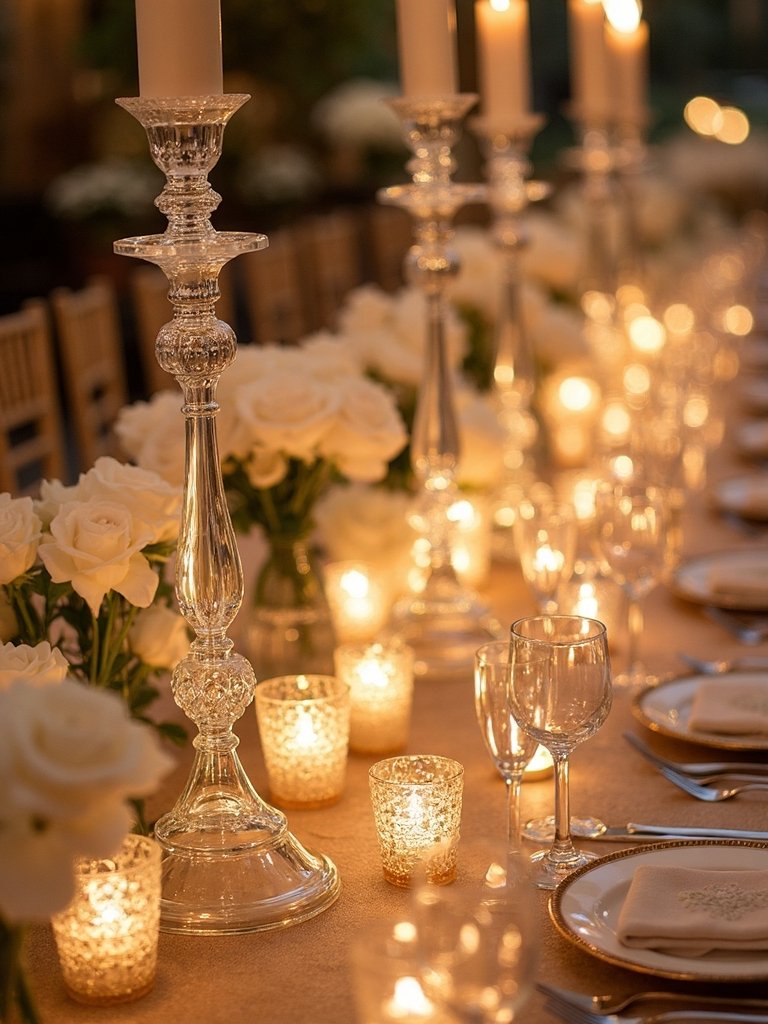 refined elegant candle centerpiece opulence