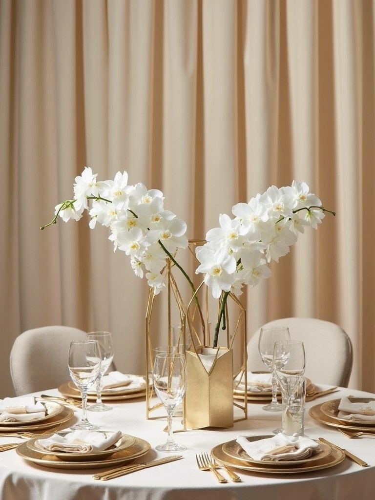refined metallic wedding decor