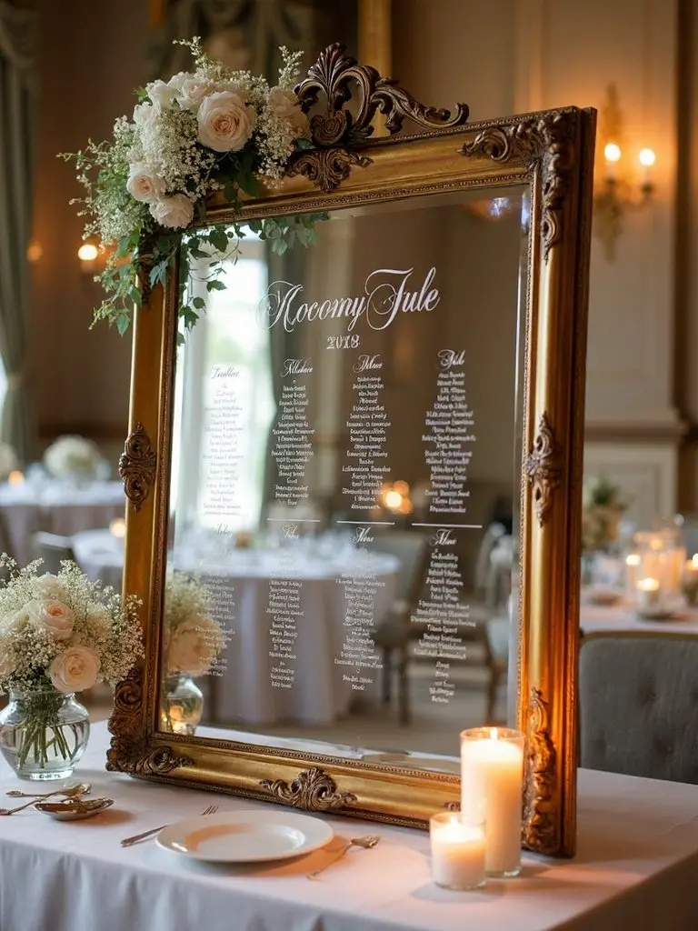 refined versatile customizable vintage mirror seating charts