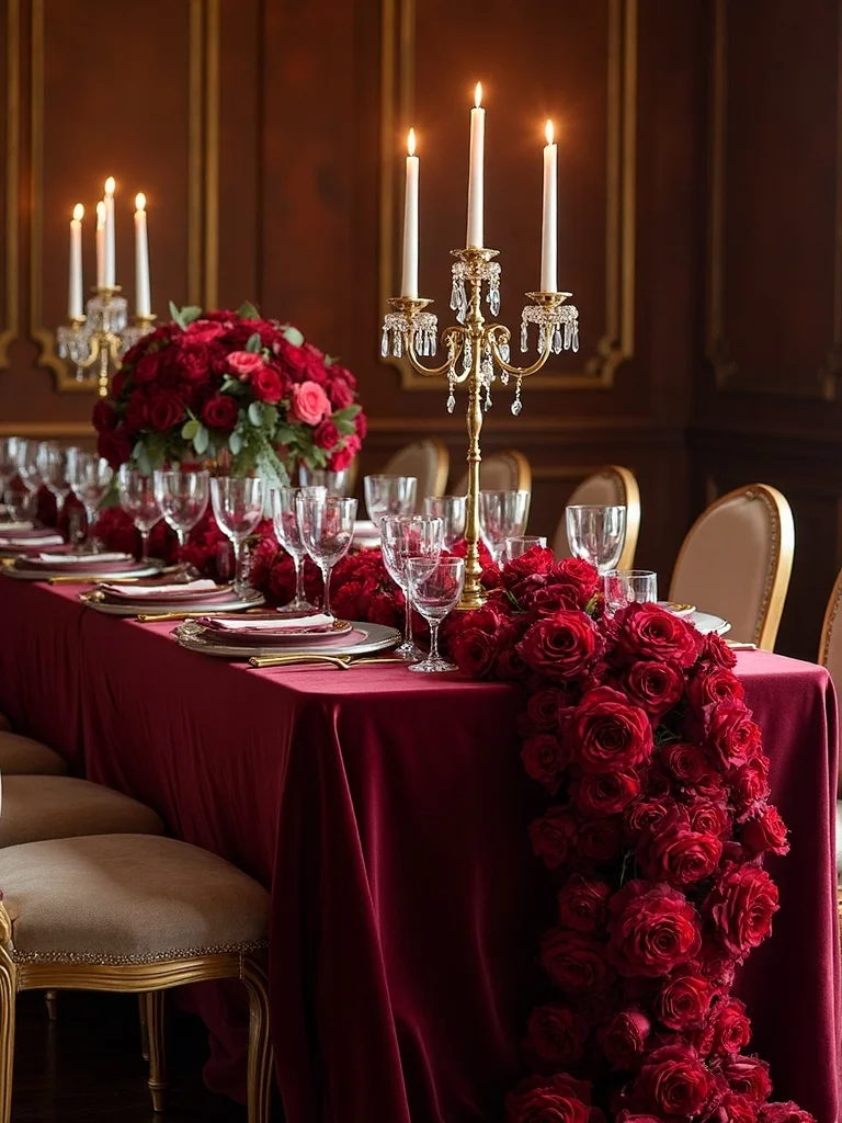 regal luxurious enchanting sweetheart table
