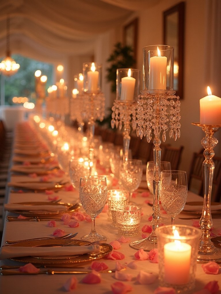 romantic candlelit wedding reception decor