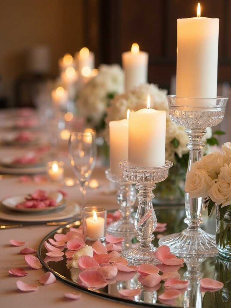 romantic layered focal point candle display