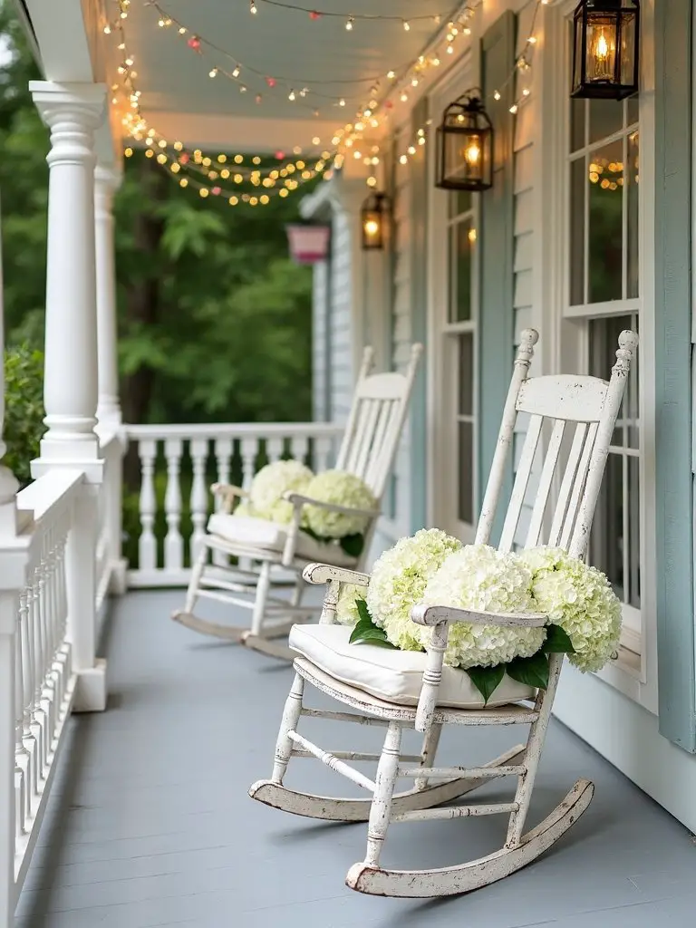 romantic vintage inspired porch swing decor