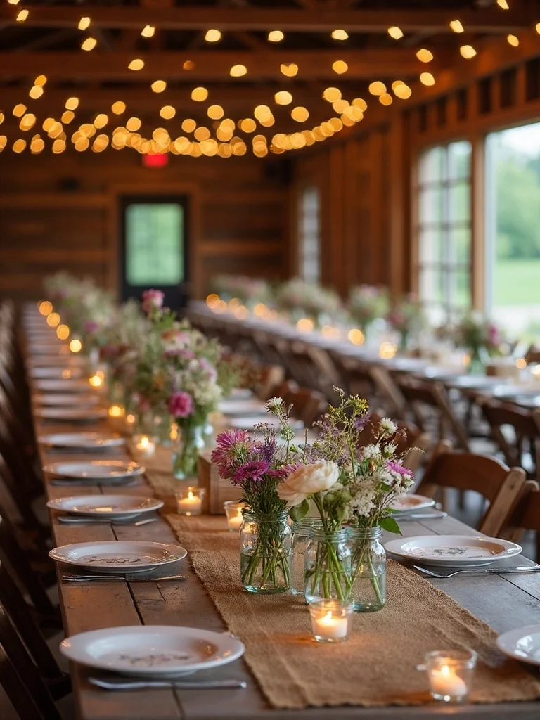 rustic barn wedding centerpieces