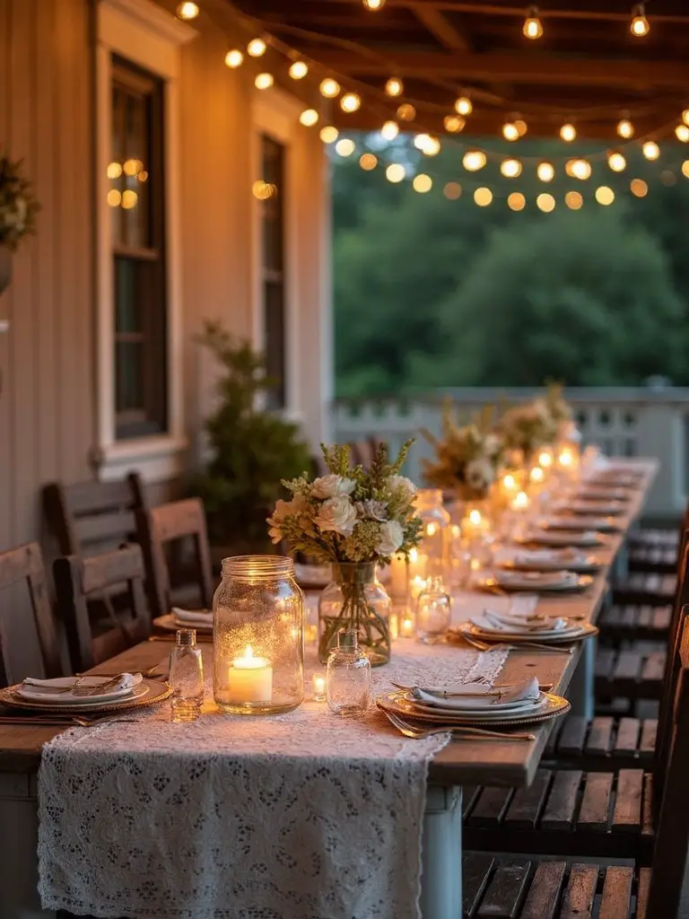 rustic charming illuminated walkway ambiance