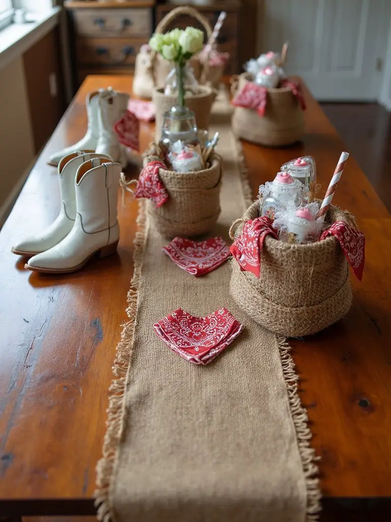 rustic cowboy themed basket
