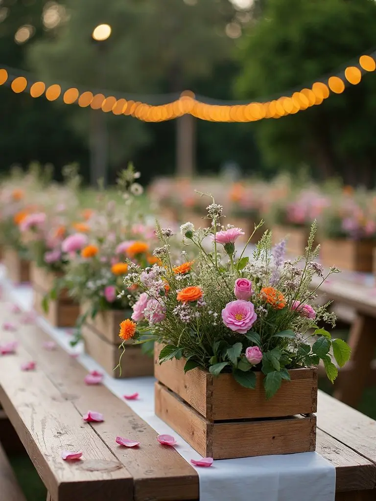 rustic floral warm picnic inspired