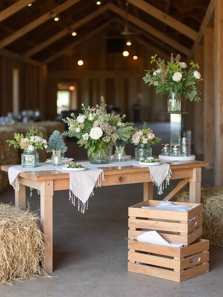 rustic gift table organization