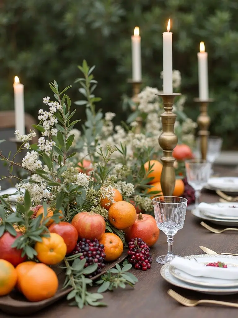 rustic mediterranean harvest table decor