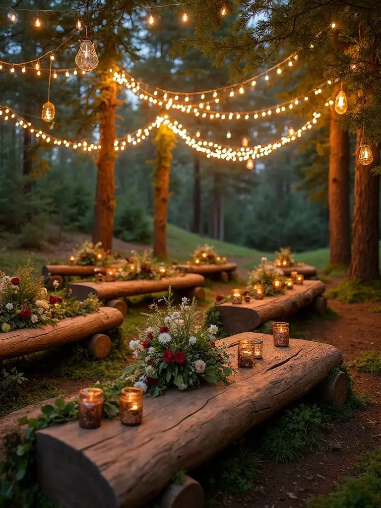rustic natural organic woodland seating