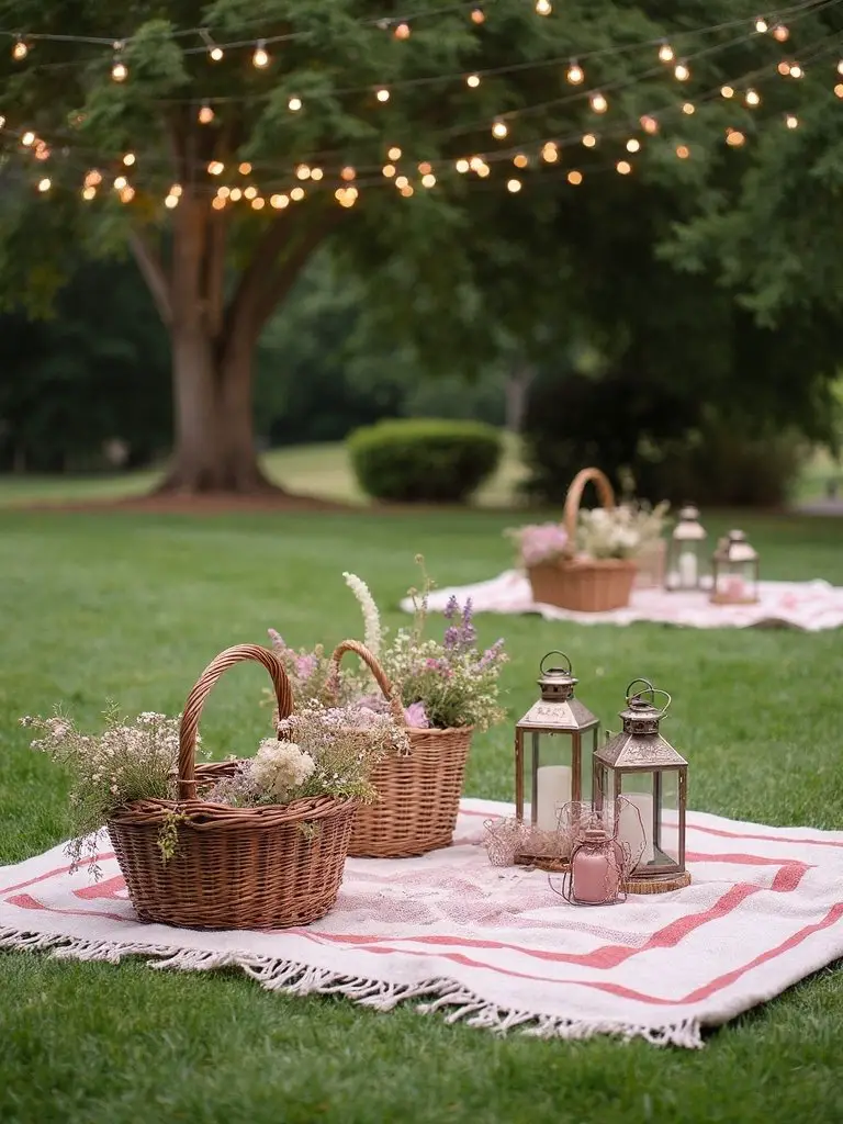 rustic personalized picnic basket favors