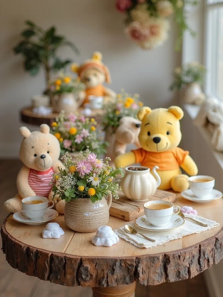 rustic pooh themed tea party